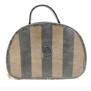 Fendi Cosmetic Pouch Brown Bag PVC